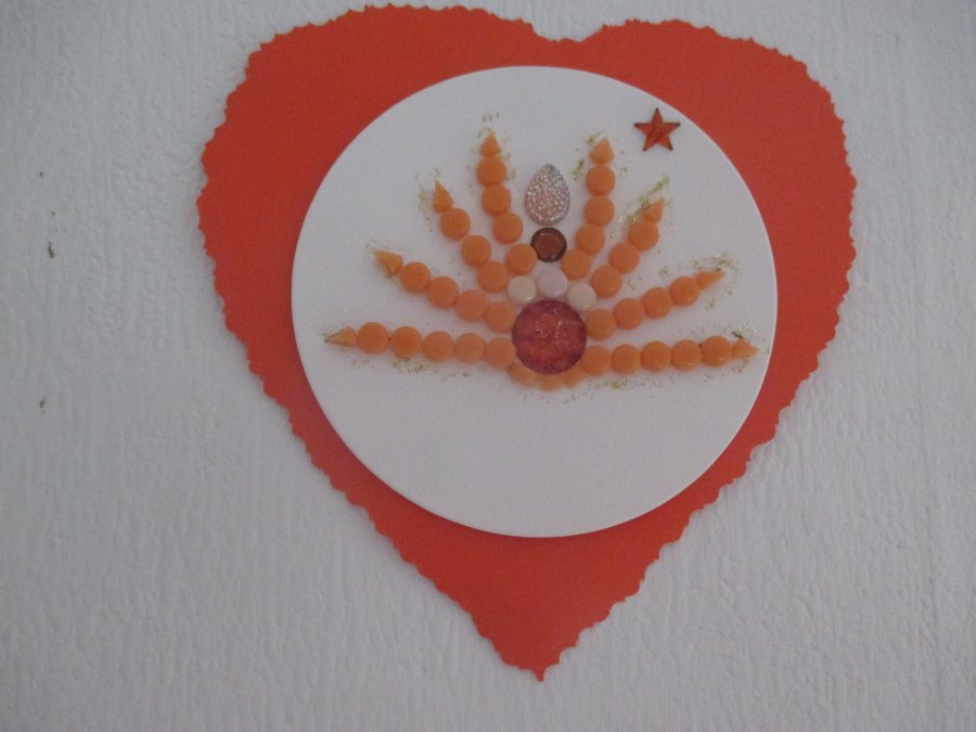 Oranje Lotusbloem op ronde kaart